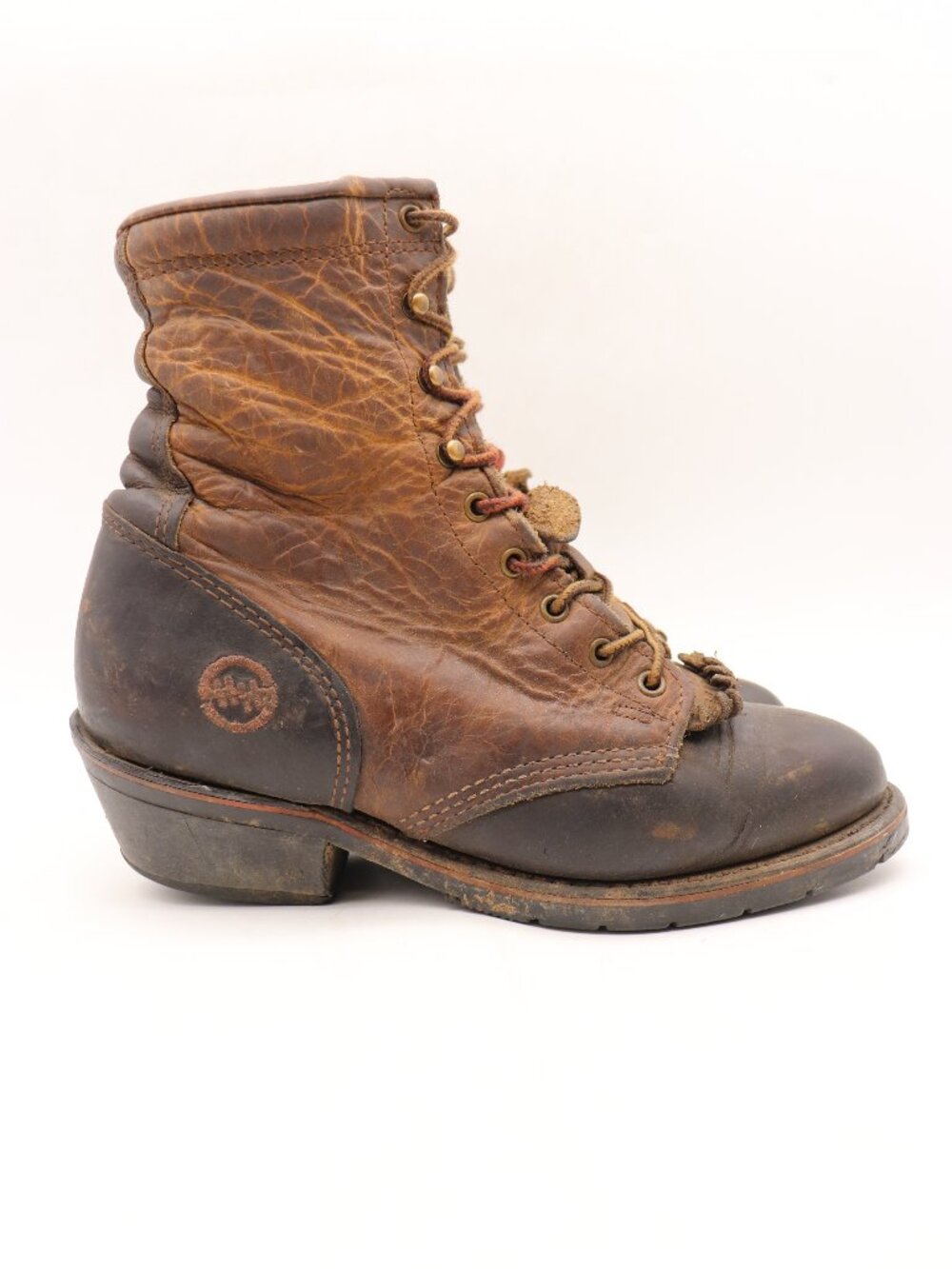 Double-H AG7 Women's Size 7.5 M Packer Boots Brown Leather Logger Work Western